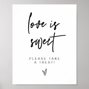 MARLO Bold Contemporary Love is Sweet Treat Favour Poster