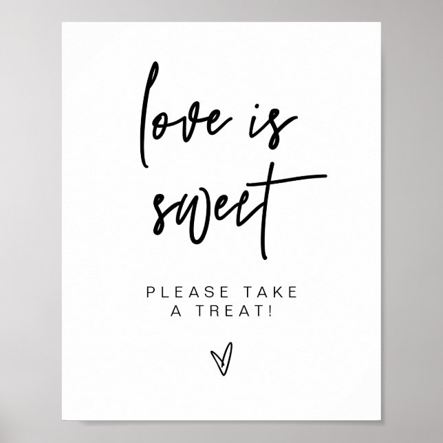 MARLO Bold Contemporary Love is Sweet Treat Favour Poster (Front)