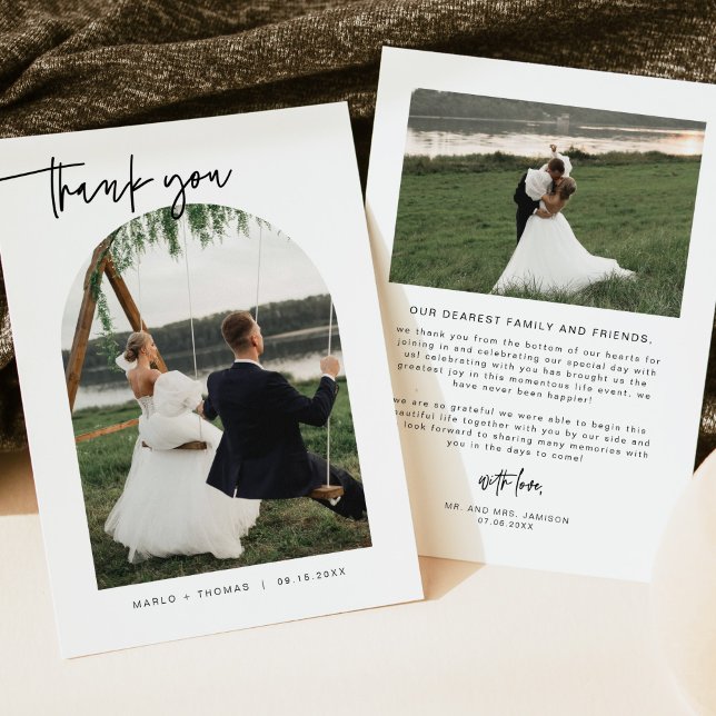 MARLO Bold Contemporary Photo Wedding Thank You Invitation (Creator Uploaded)