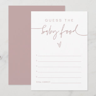 MARLO Dusty Rose Boho Guess the Baby Food Game Invitation