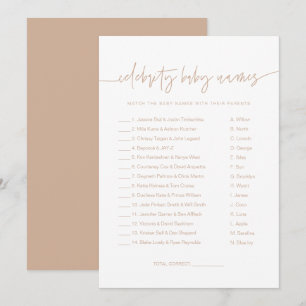 MARLO Earth Toned Boho Celebrity Baby Names Game Invitation