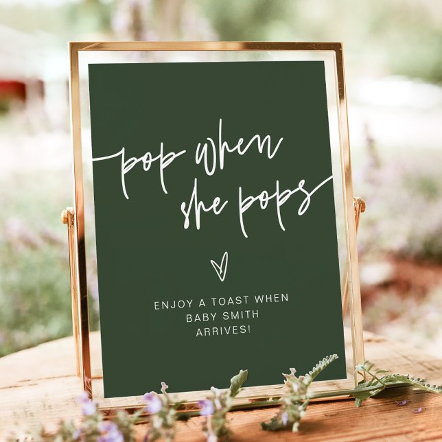 MARLO Forest Green Boho Pop When She Pops Sign (Creator Uploaded)