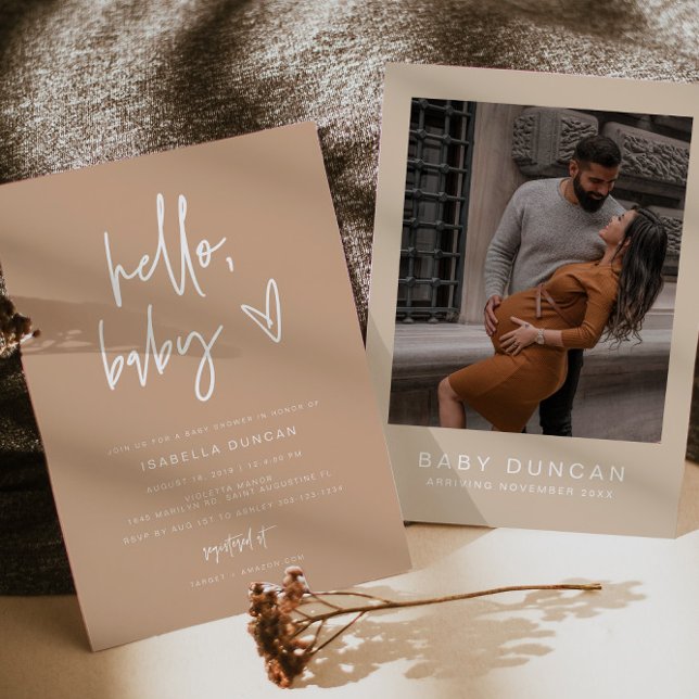 MARLO Modern Bohemian Earth Tone Baby Shower Invitation (Creator Uploaded)