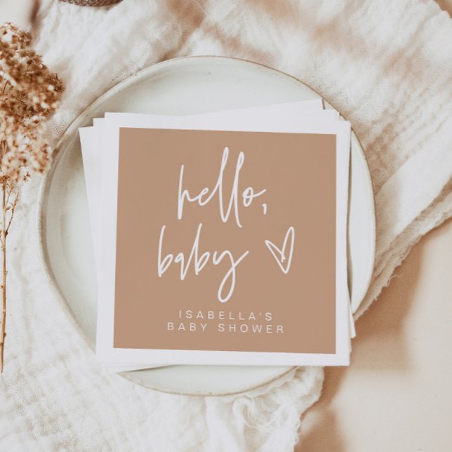 MARLO Modern Bohemian Terracotta Baby Shower Napkin (Creator Uploaded)