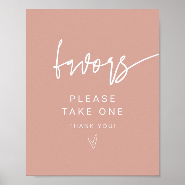MARLO Modern Boho Blush Pink Favours Sign (Front)