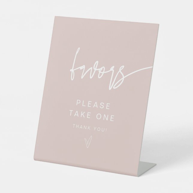 MARLO Modern Boho Blush Pink Favours Sign (Front)