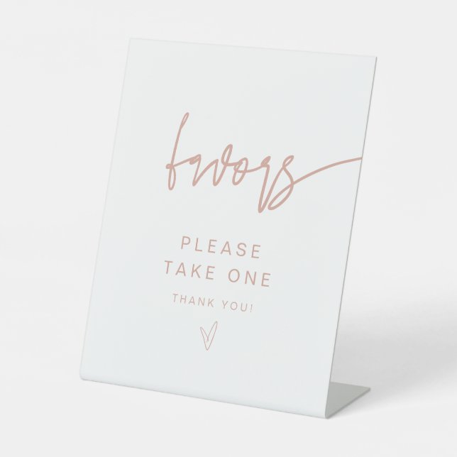 MARLO Modern Boho Blush Pink Favours Sign (Front)