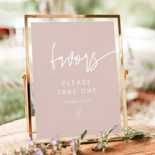 MARLO Modern Boho Blush Pink Favours Sign
