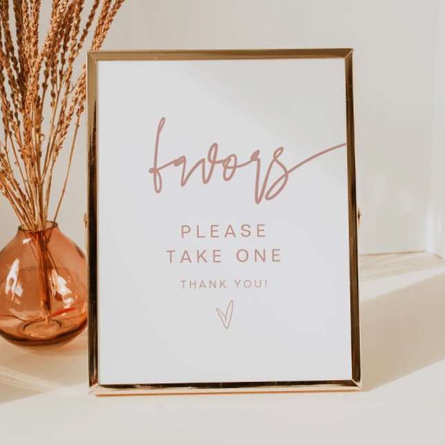 MARLO Modern Boho Blush Pink Favours Sign (Creator Uploaded)