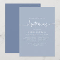 MARLO Modern Boho Dusty Blue Boy Christening
