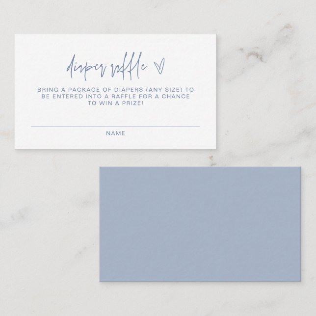 MARLO Modern Boho Dusty Blue Diaper Raffle Ticket (Front/Back)