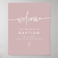 MARLO Modern Boho Dusty Rose Baptism Welcome