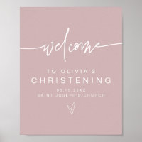 MARLO Modern Boho Dusty Rose Christening Welcome P