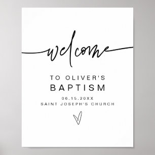 MARLO Modern Bold Contemporary Baptism Welcome  Poster