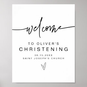MARLO Modern Bold Contemporary Christening Welcome Poster