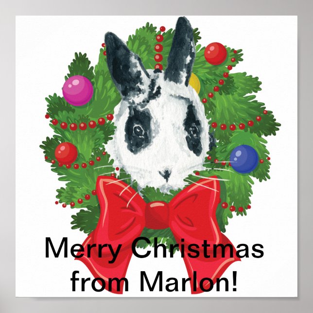 Marlon Bundo Christmas wreath poster (Front)