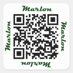 Marlon First Name QR Code Personalised Sticker