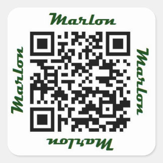 Marlon First Name QR Code Personalised Sticker