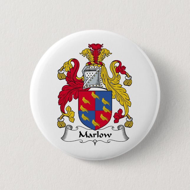 Marlow Family Crest 6 Cm Round Badge (Front)