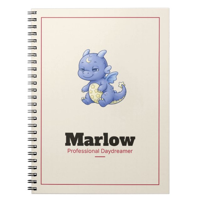 Marlow the Dragon Spiral Notebook (Front)