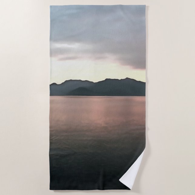 Marmaris Bay Coastal Artistic Sea Landscape Beach Towel (Front)