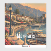 Marmaris Harbour Travel Memories Vinyl Sticker