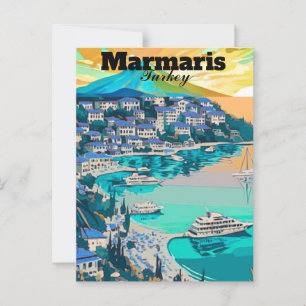Marmaris Travel Postcard Art, Marmaris Turkey Post