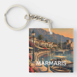 Marmaris Turkey Vintage Travel Acrylic Keychain