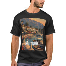 Marmaris Turkey Vintage Travel Illustration T-Shir