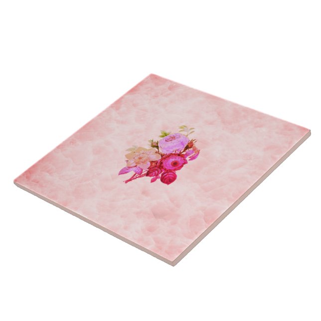 Marmor Marmo marble marbre Blumen rose Flowers Ceramic Tile (Side)