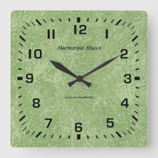 Marmorino Stucco Faux Finish Square Wall Clock