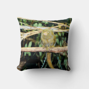 Marmoset Monkey Sitting On Branch, Cushion