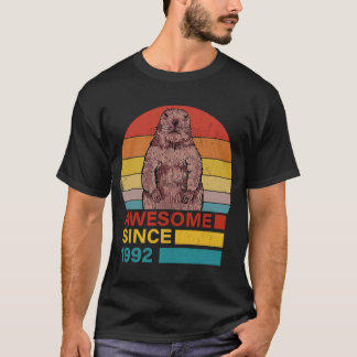Marmot 1992 Birthday  Vintage Marmot Retro Sunset T-Shirt