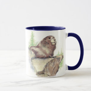 Marmot Animal, Rocks, Nature, Wildlife Mug