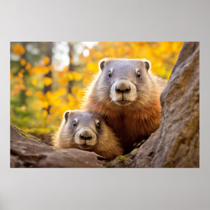 Marmot Animal Wild Beauty Freedom Wilderness Art Poster