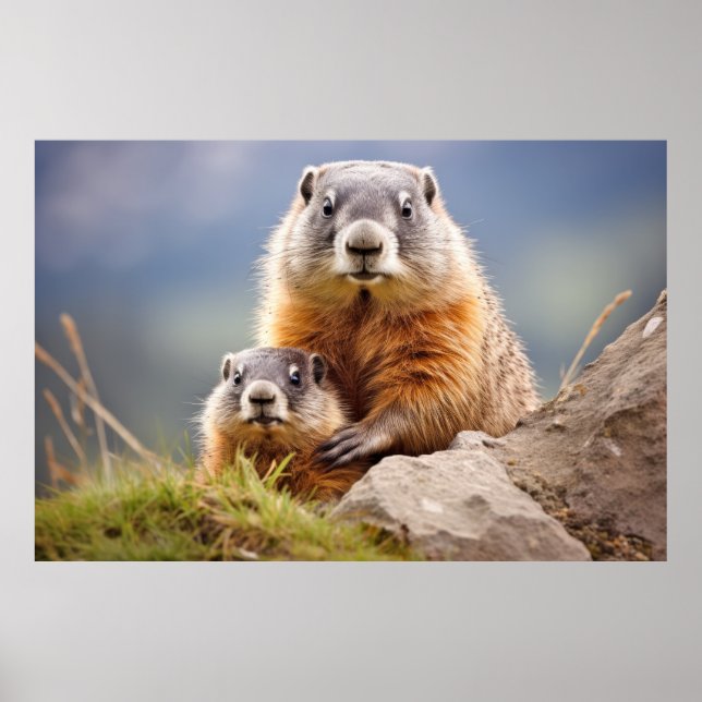 Marmot Animal Wild Beauty Freedom Wilderness Art Poster (Front)
