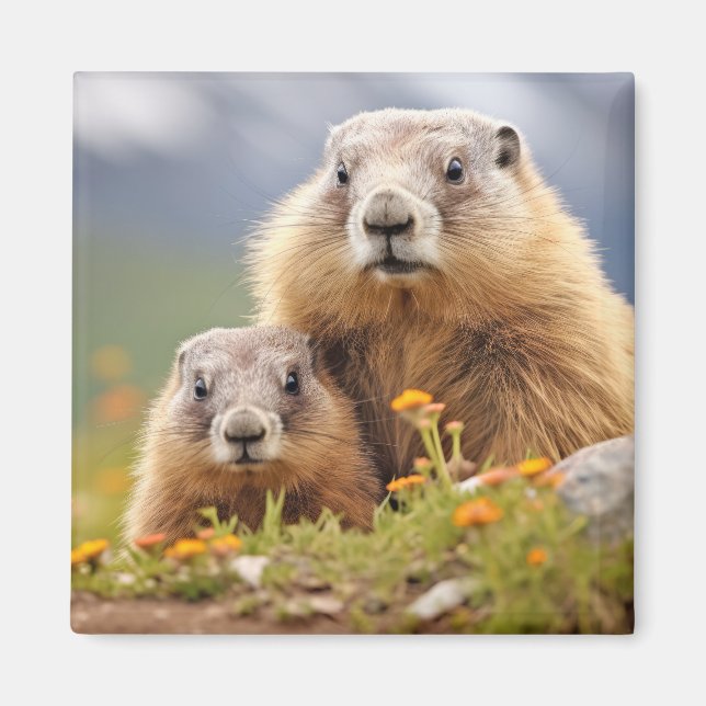 Marmot Animal Wild Beauty Freedom Wilderness Love Magnet (Front)