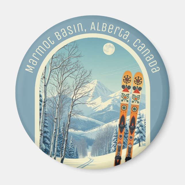 Marmot Basin Alberta Canada ski souvenir  Magnet (Front)