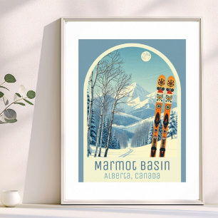 Marmot Basin Alberta Canada ski vacation Poster