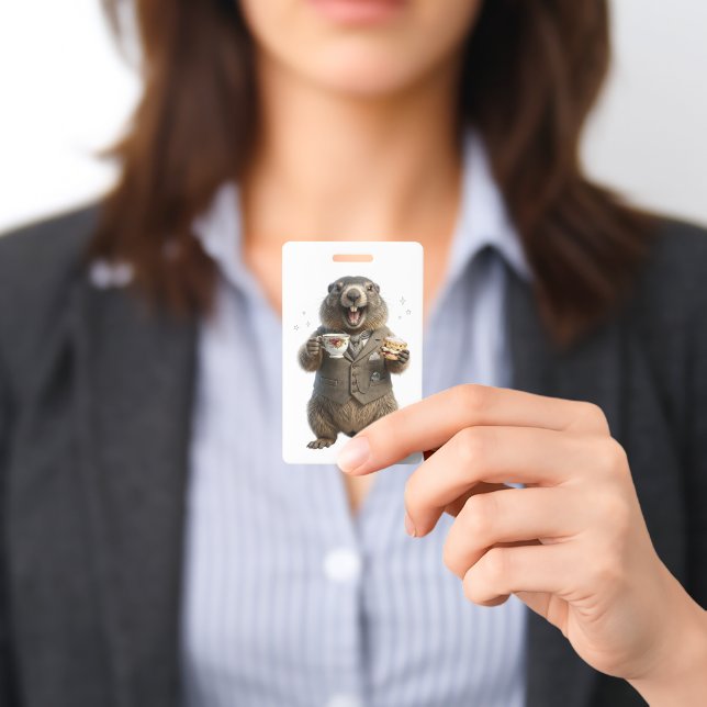 Marmot Drinking Tea ID Badge (Presented)