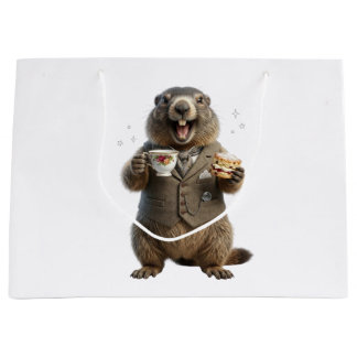 Marmot Drinking Tea Large Gift Bag