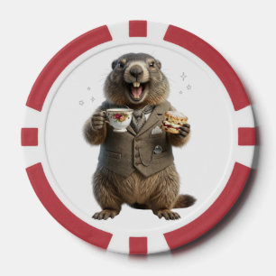 Marmot Drinking Tea Poker Chips