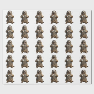 Marmot Drinking Tea Wrapping Paper