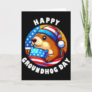 Marmot Happy Groundhog Day Stars And Stripes Sprin Card