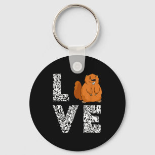 Marmot Love Rodent Animal Ground Hog Woodchuck  Key Ring