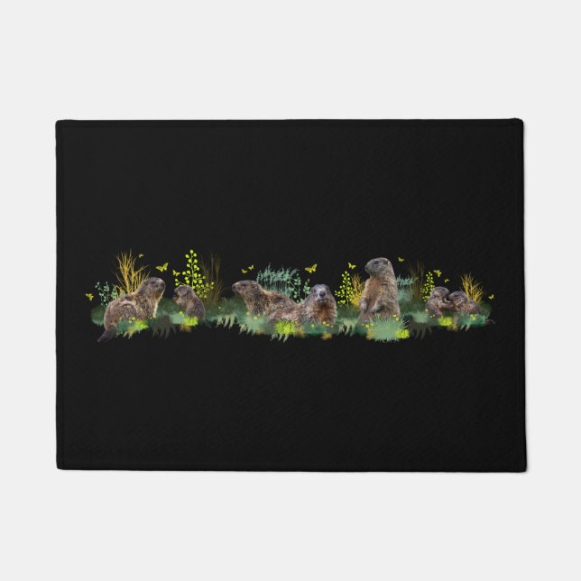 Marmot Meadow Door Mat (Black) (Front)