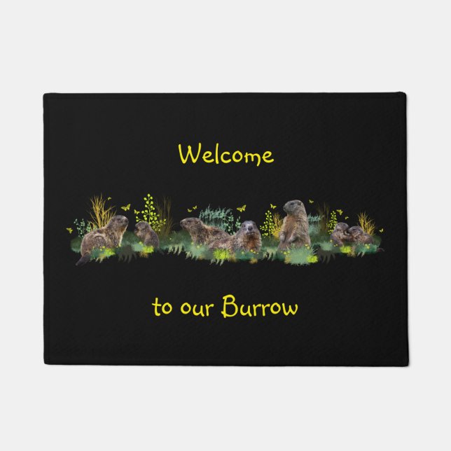 Marmot Meadow Door Mat with Custom Text option (Front)