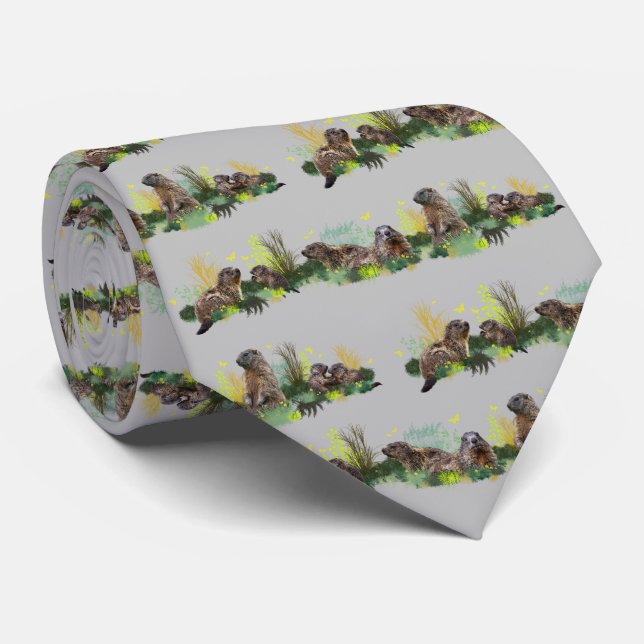 Marmot Meadow Tie (Grey) (Rolled)