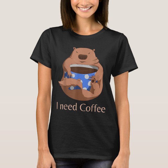 Marmot Tee I Need Coffee - Funny Coffee Lovers Gro (Front)
