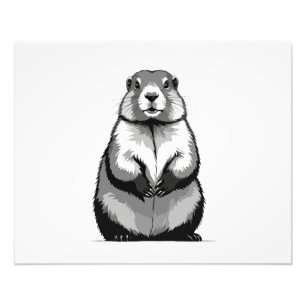 Marmot Vector Graphic Art Portrait Animal Spirit  Photo Print